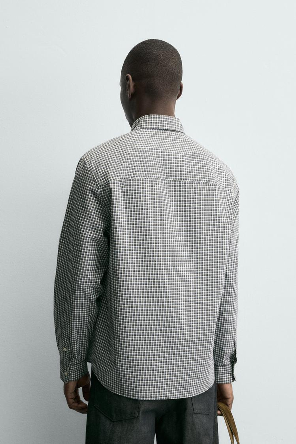 ZARA РУБАШКА ИЗ МЯГКОГО ХЛОПКА, СЕРЫЙ/СИНИЙ