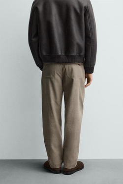 ZARA БРЮКИ ЧИНОС С ЭФФЕКТОМ ПОТЕРТОСТИ, РЫЖЕВАТО-КОРИЧНЕВЫЙ