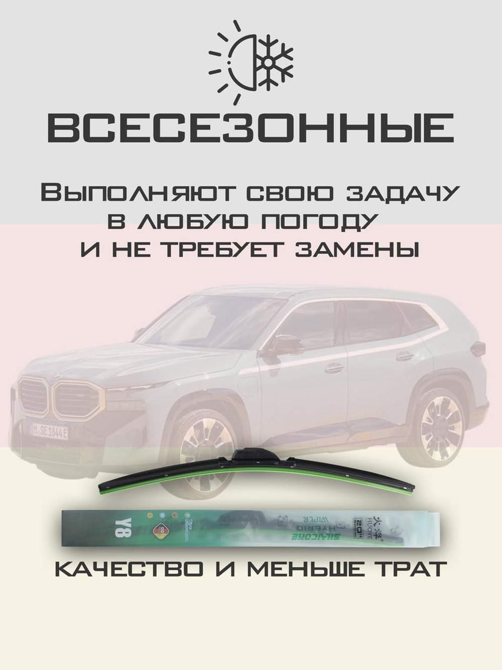 Щетки стеклоочистителя HUOYE Y8 650/500 мм на BMW XM | Push button