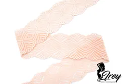 0584 Кружево узкое эластичное 6,5 см, Италия, персик