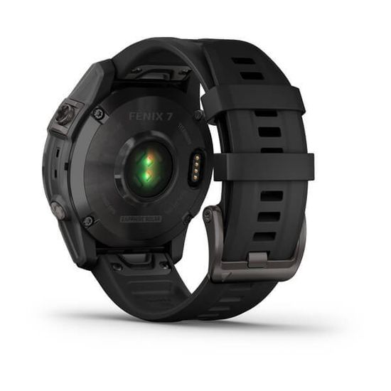 Умные часы Garmin Fenix 7 Sapphire Solar титановый серый DLC с черным ремешком
