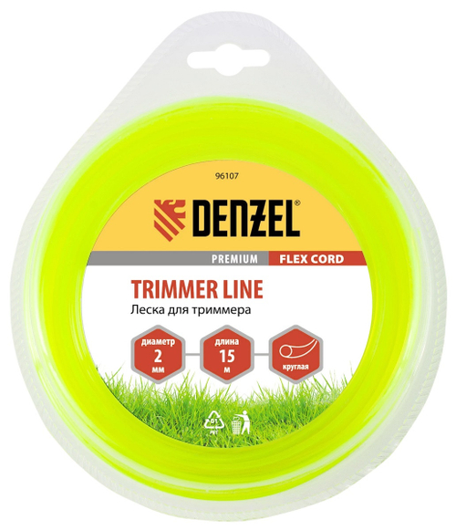 Леска для триммера Denzel 96107 Flex Cord круг 2 мм 15 м