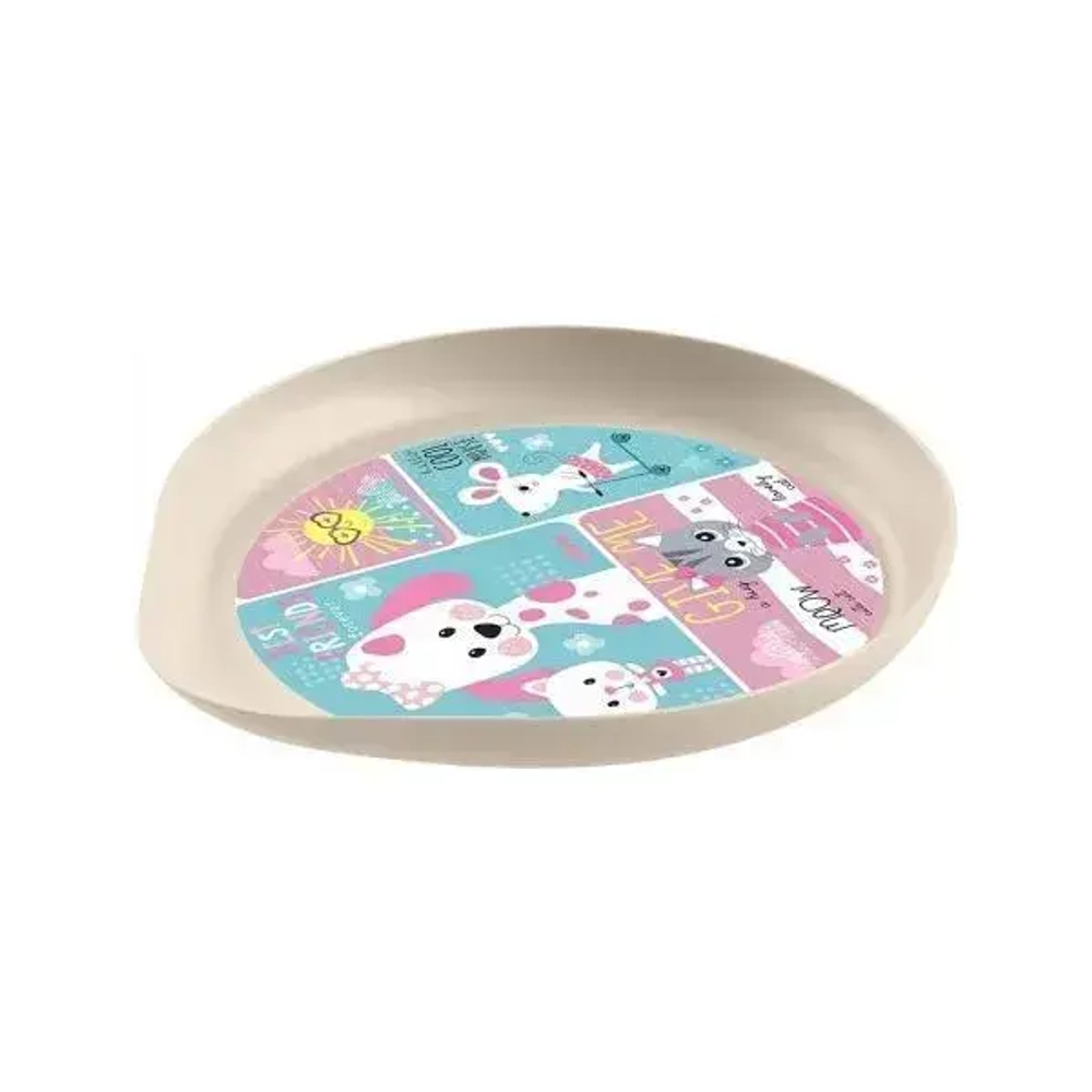 Тарелка D187мм с декором (светло-бежевый)