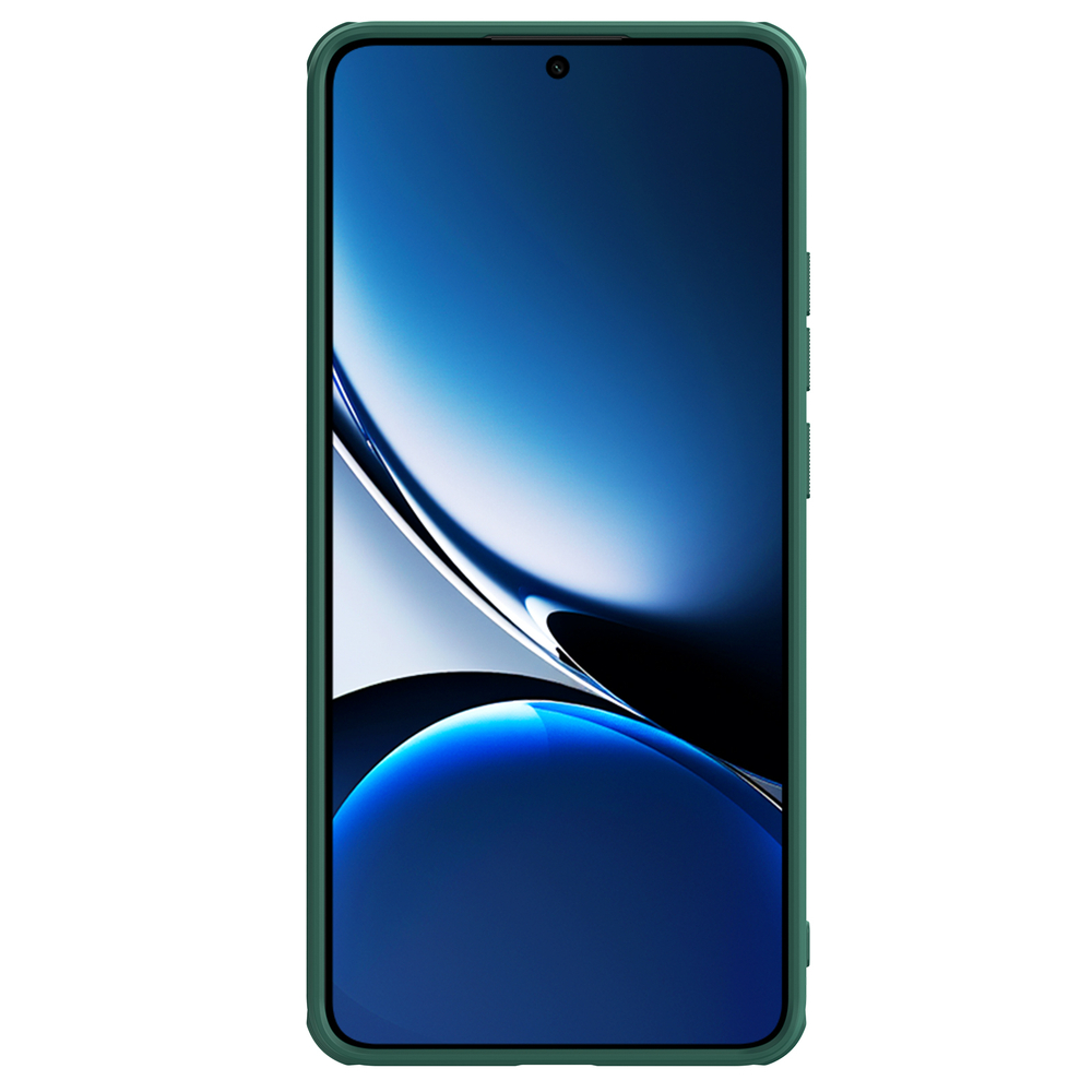 Усиленный чехол зеленого цвета (Dark Green) от Nillkin для Xiaomi Redmi Turbo 4, серия Super Frosted Shield Pro