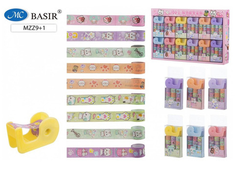 Декор ЛЕНТА клейкая бумажная набор БАСИР Лапки 9 шт. с диспенсером (MZZ9+1)