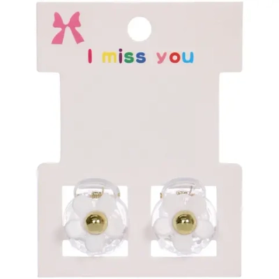 Заколки – крабики для волос 2шт на блистере «ТАРТИ ТАН», ромашка, цвет как на фото, 2см (пакет с подвесом)