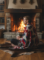 Палантин теплый с орнаментом Навахо