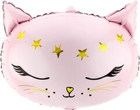 Фигура Голова волшебный котенок, розовый 19'' Fl