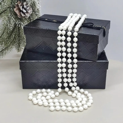 Бусы на ёлку 2,7 м «Жемчуг» d-10 мм, Белый