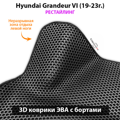 Автомобильные коврики ЭВА с бортами для Hyundai Grandeur VI (19-23г.) рестайлинг
