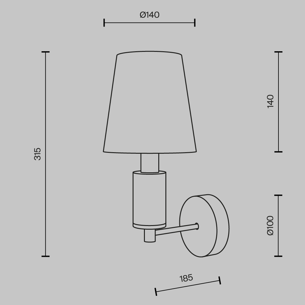 Настенный светильник (бра) Maytoni MOD483WL-01BS