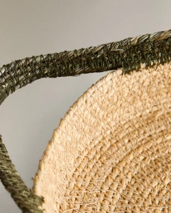 ZARA HOME КОРЗИНА С РУЧКАМИ, ЗЕЛЕНЫЙ