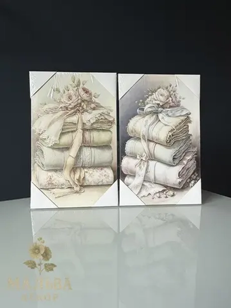 Панно на стену "Облака ткани" 2 штуки 22x35x2.5 см