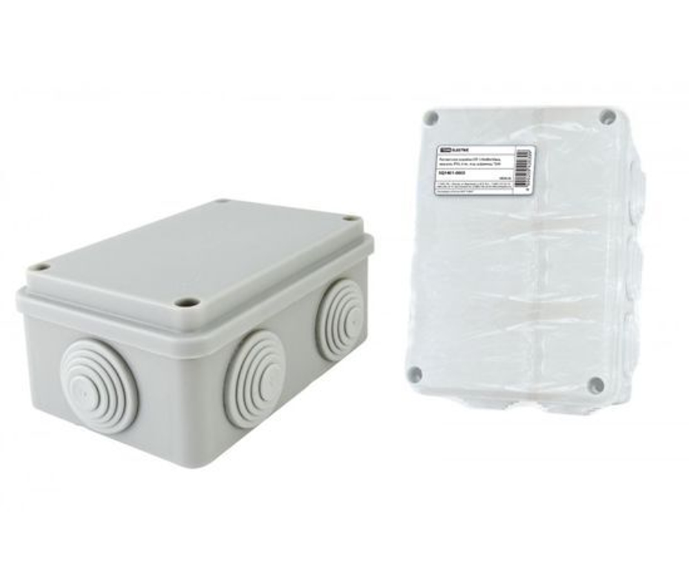 Распаечная коробка TDM ОП 120х80х50мм, крышка, IP55, 6 вх. инд. штрихкод SQ1401-0505