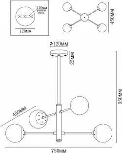 Люстра на штанге MyFar Solve MR1320-4P