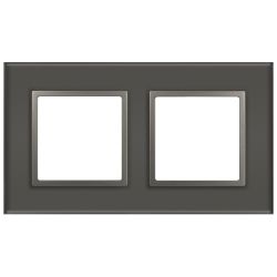 Рамка для розеток и выключателей ЭРА Elegance 14-5102-16 на 2 поста, стекло, титан
