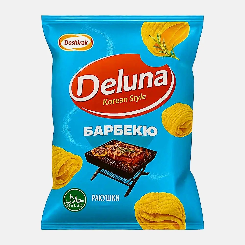 Снеки кукурузные со вкусом барбекю Deluna 60г
