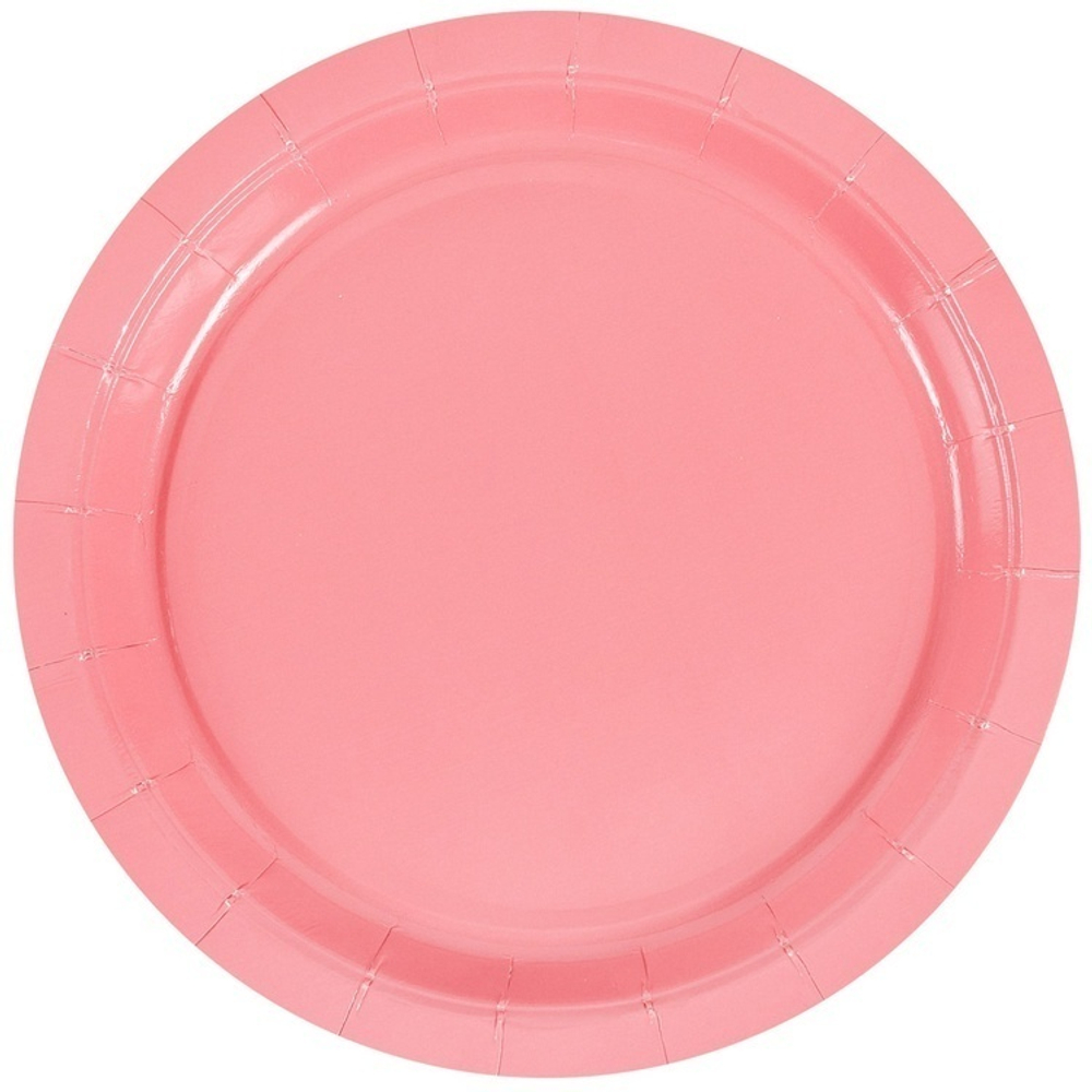 Тарелки однотонные, Розовый, 17 см, 6 шт.