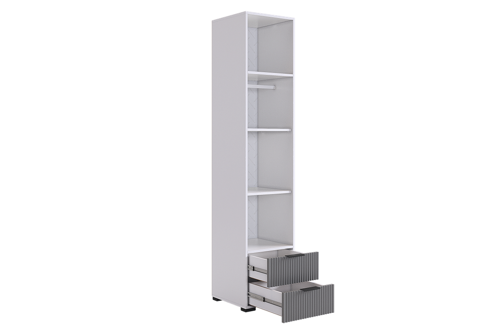 Шкаф однодверный "Зефир" 107.01, (Белое дерево/Серый (эмаль))
