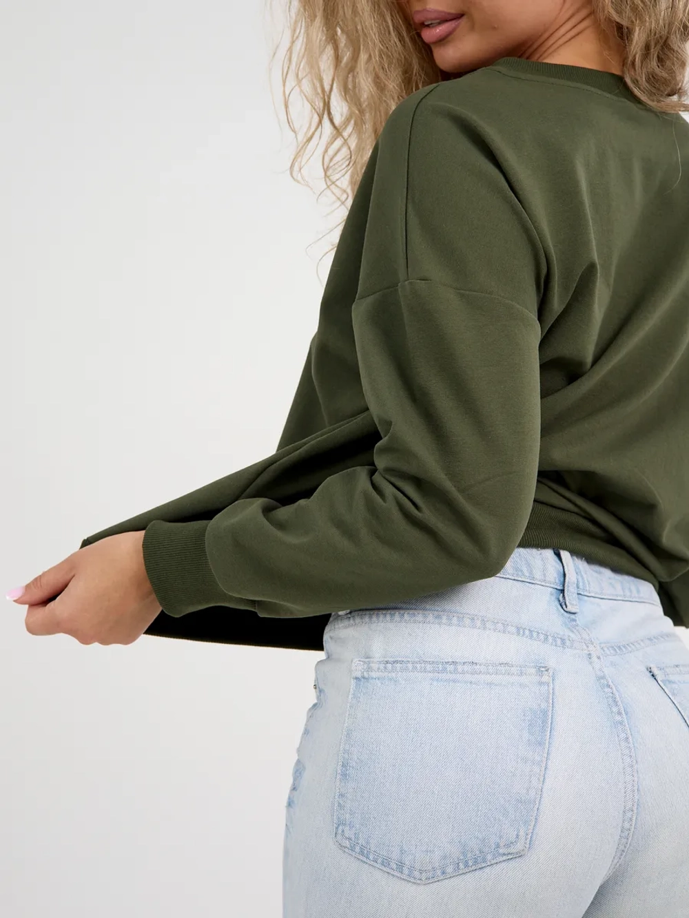 Кофта без начеса теплый больших размеров оверсайз свитшот