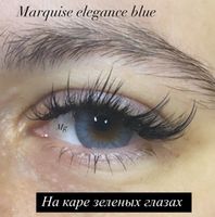 Серо-голубые линзы c окантовкой на 12 мес. Marquise elegance blue