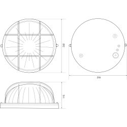 Светильник ЭРА НБП 03-100-002 Акватермо алюминий/стекло решетка IP54 E27 max 100Вт D240 круглый черный