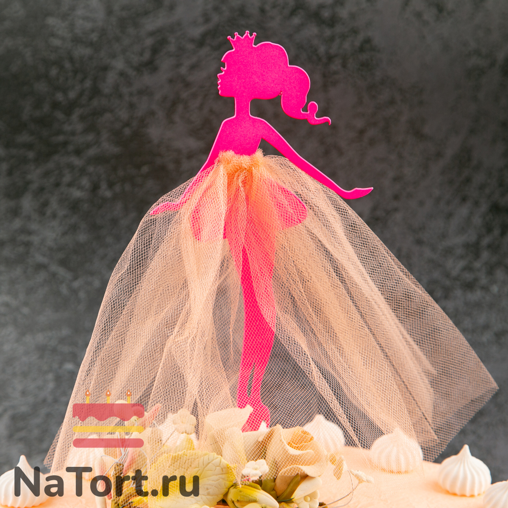 Топпер «Принцесса №2» (фуксия, цвет ткани в ассортименте)