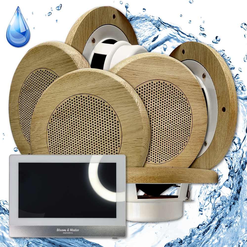 Комплект домашней акустической системы с караоке-усилителем Steam & Water SOUND SAUNA R6