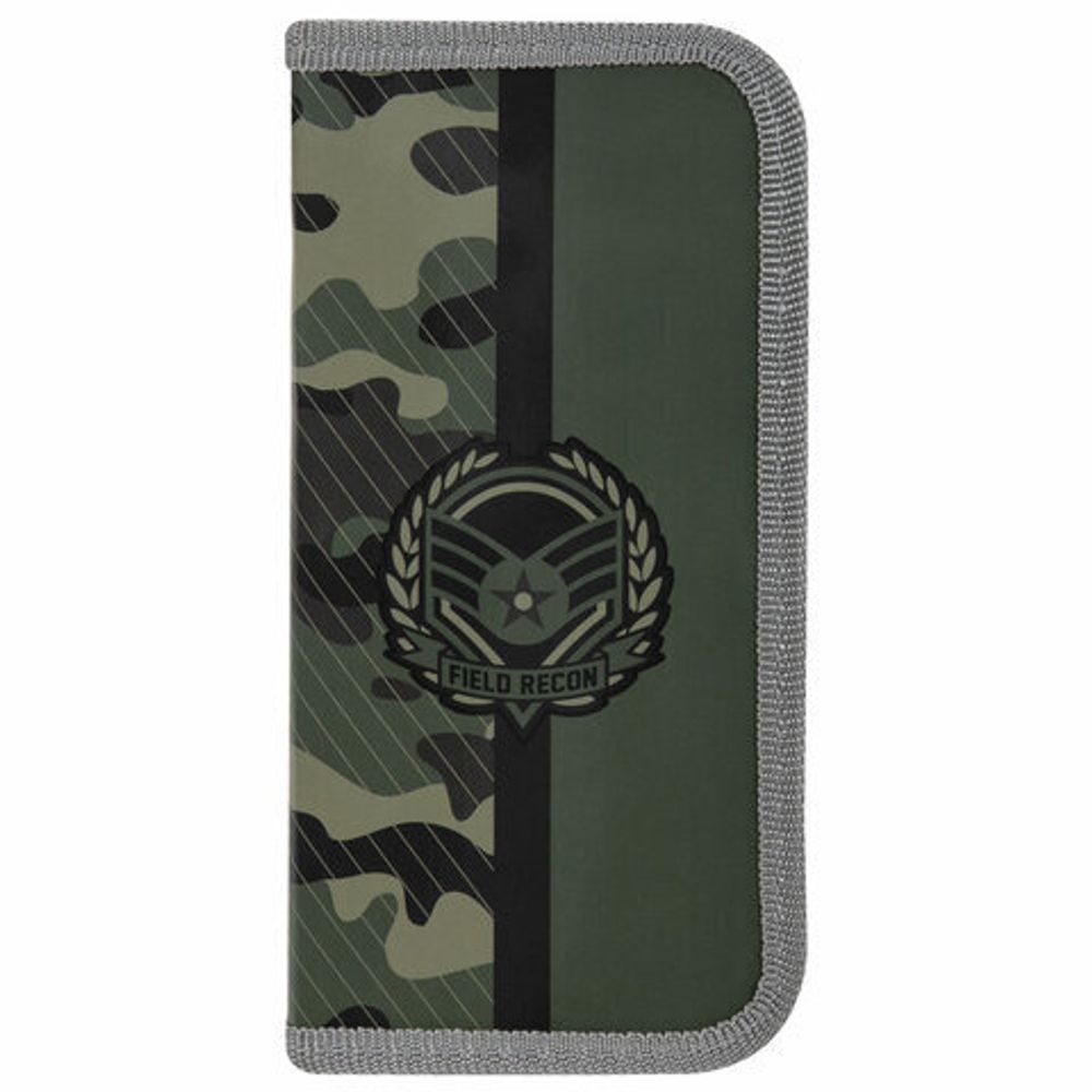 Пенал ПИФАГОР, 1 отделение, ламинированный картон, 19х9 см, "Army", 271101