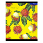 Тетрадь 48л., А5, клетка, Alingar "Экзотические фрукты", скрепка, мелованный картон (стандарт), выб УФ лак, блок офсет, 4 дизайна в пленке т/у