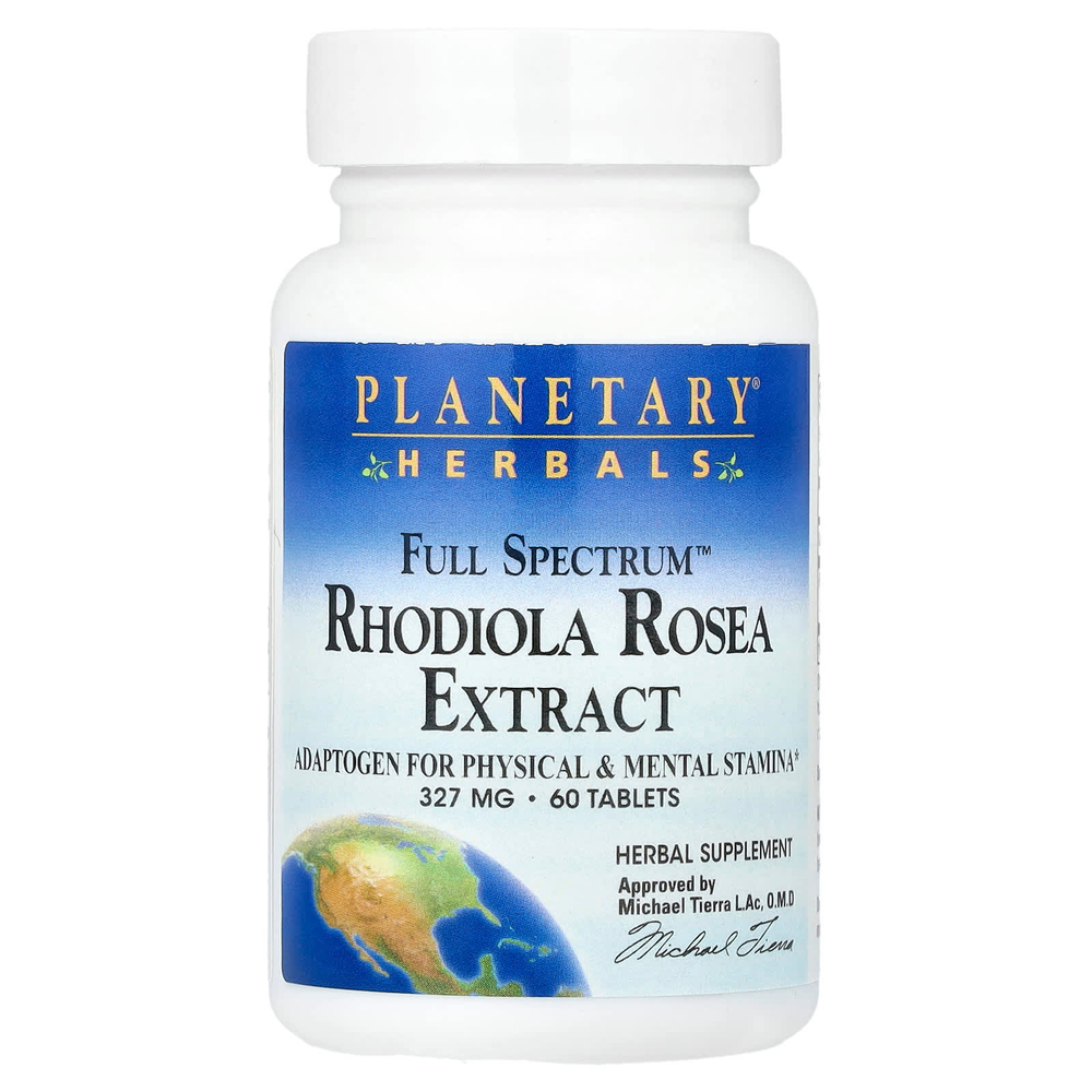 Planetary Herbals, Full Spectrum™, экстракт родиолы розовой (Rhodiola rosea), 60 таблеток (327 мг в 1 таблетке)