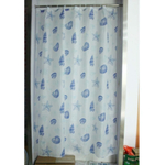 Штора для ванной комнаты полиэстер эконом 180*200 с кольцами Ракушки на белом YQL-1325