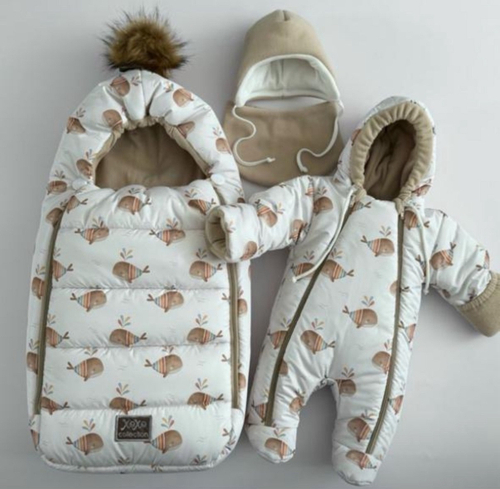 Зимний комплект на выписку "Пушинка принт" (model.37)