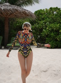 Купальник с рукавами "Пальмы"