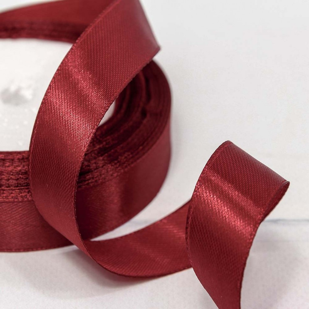 Лента Атласная 2см х 28м Сатин (Бордовый)