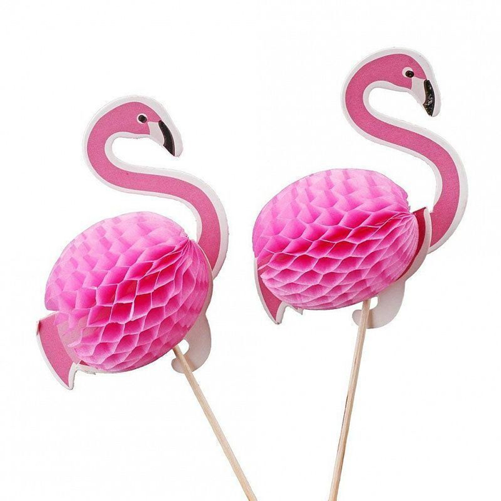Шпажки для канапе одноразовые "Розовый фламинго"