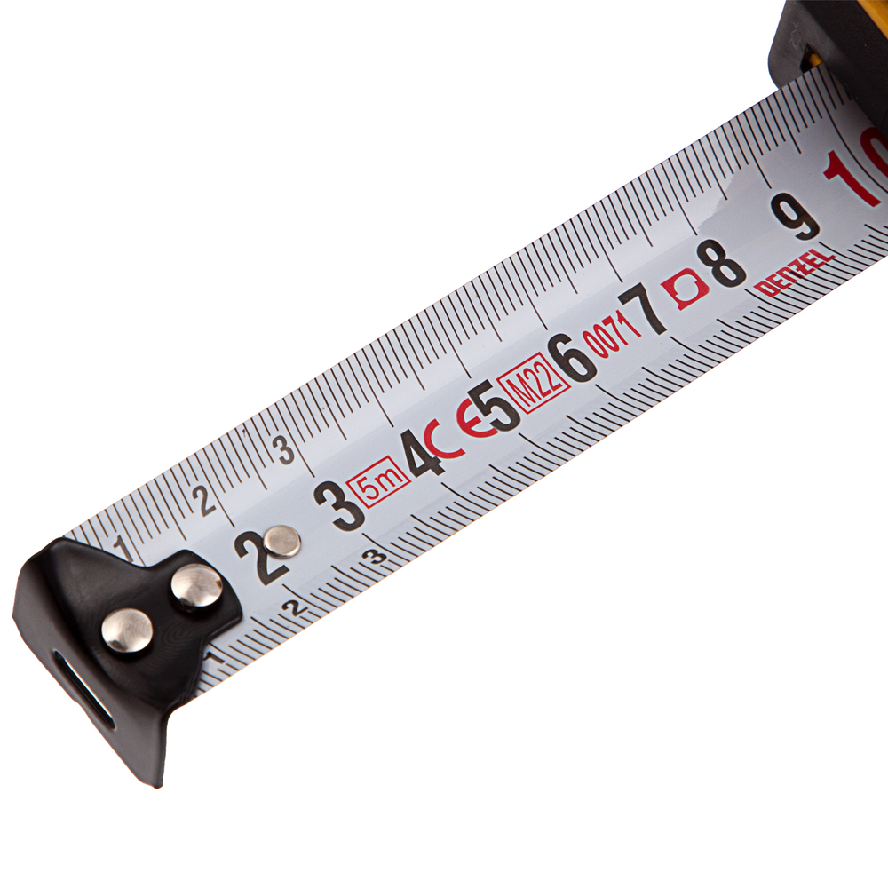 Рулетка 5м х 25мм, двухкомп. корпус, кнопка-пауза Denzel