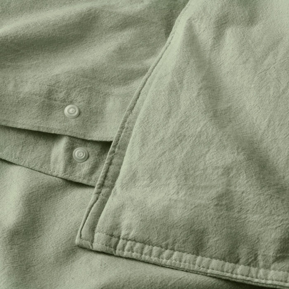 Комплект постельного белья IKEA ANGSLILJA (ЭНГСЛИЛЯ), Двуспальный, Хаки, 240x220, 50x80 см