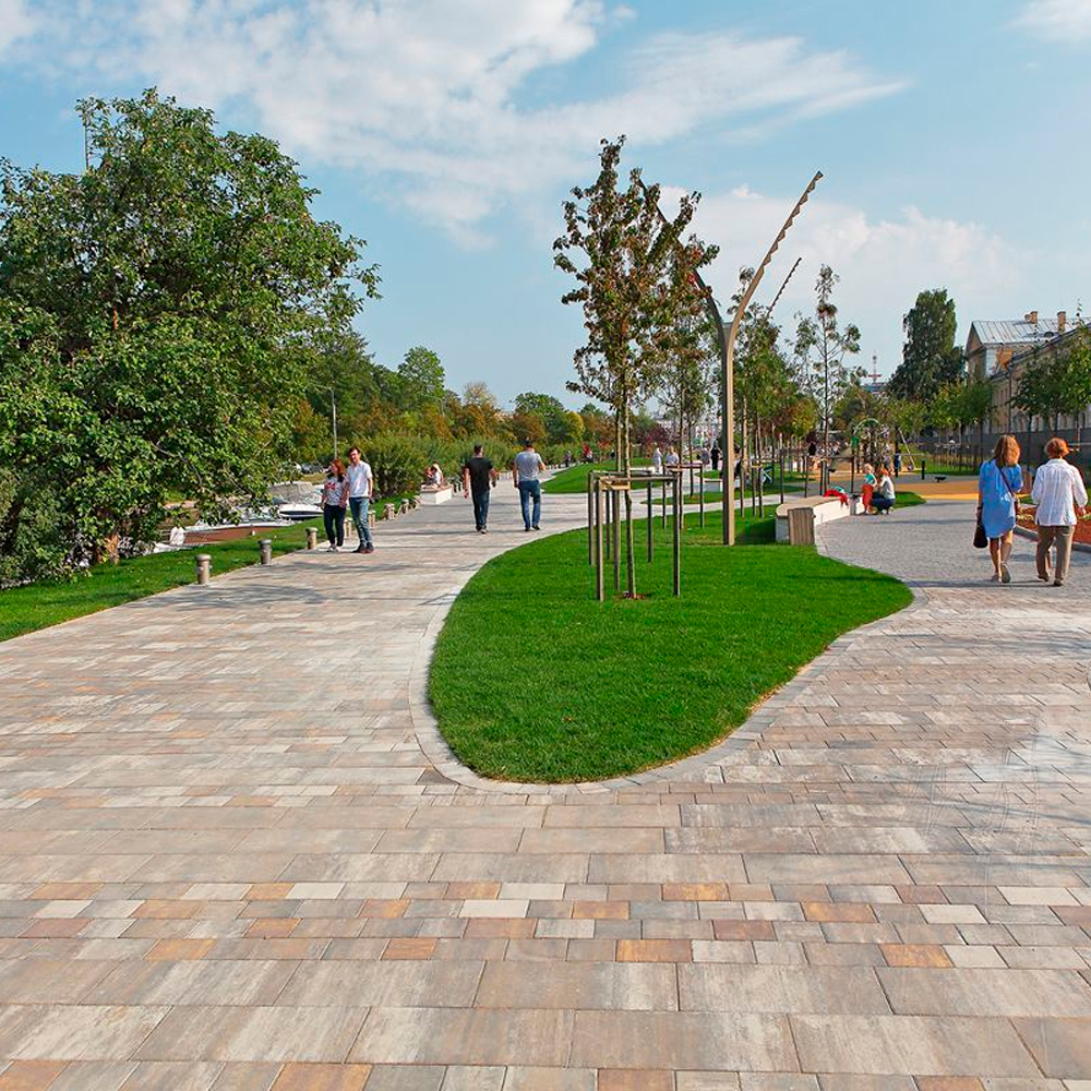 Тротуарная плитка ПРЯМОУГОЛЬНИК 600х300 мм - Листопад гладкий Песчаник