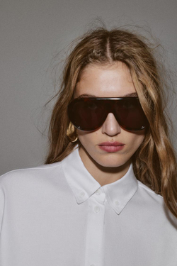 ZARA РУБАШКА ОКСФОРД ОВЕРСАЙЗ, БЕЛЫЙ