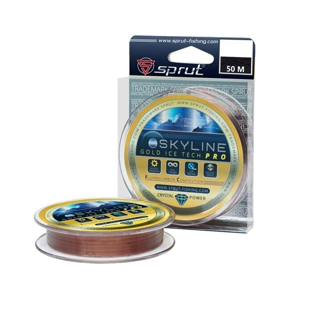 Леска для зимней рыбалки Sprut SKYLINE IceTech PRO Pink (0,305mm/50m), 1 штука