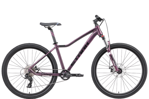 Велосипед 27,5" Stark'24 Viva 27.2 D р.16" фиолетовый матовый/черный