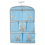 Кофр подвесной "Мишка", 7 карманов, Д600 Ш400, голубой