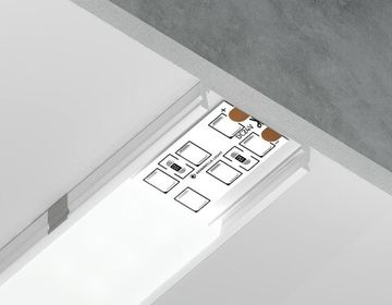 Алюминиевый профиль накладной 2 метра 23.8*6 для светодиодной ленты до 20мм GP1800WH белый Illumination Alum Profile Ambrella