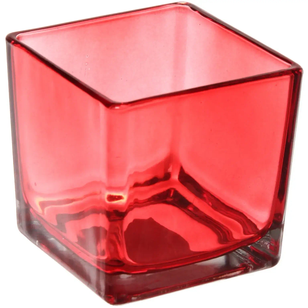 Подсвечник «Oasis-Cube» 8*8см цвет красный