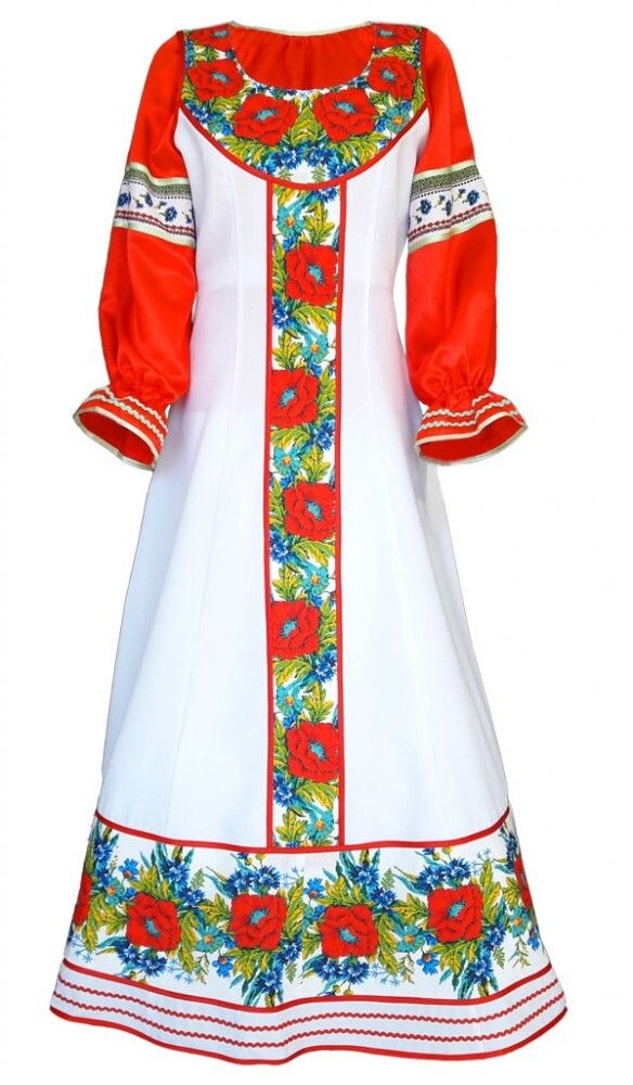 Русский народный костюм &quot;Емельяна&quot; взрослый модель 2 белый