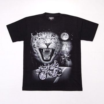 Футболка мото снежный барс с байкерами