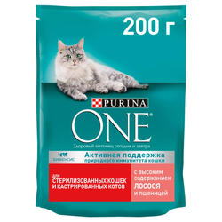 Сухой корм для стерилизованных кошек Purina ONE Лосось 200 гр