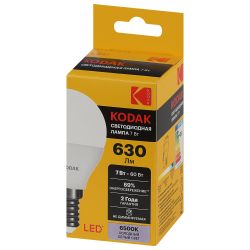 Лампа светодиодная Kodak LED KODAK P45-7W-865-E14 E14 / Е14 7Вт шар холодный дневной свет | Kodak