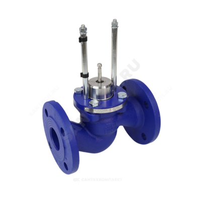 Клапан запорно-регулирующий чугун TRV односедельный Ду 32 Ру16 фл Kvs=6.3м3/ч под электропривод Теплосила TRV-32-6.3